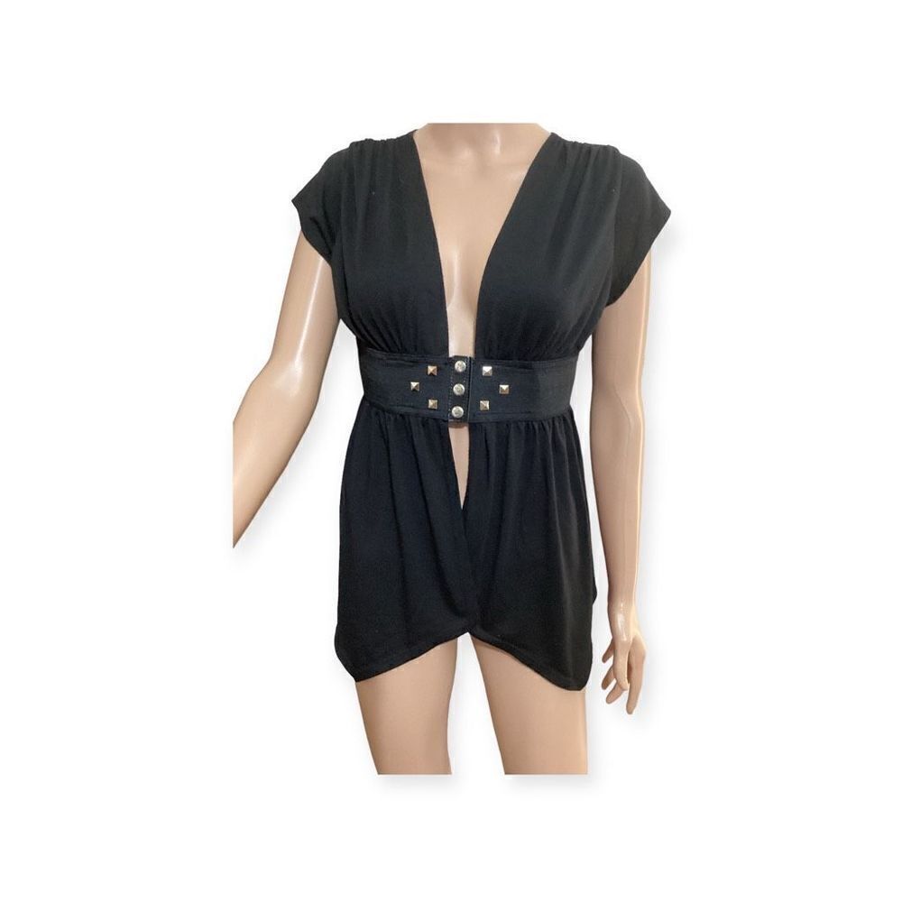 Vintage Belted Cardigan Tunic Top L